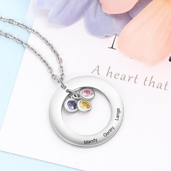 Personalized birthstones necklace gift for women