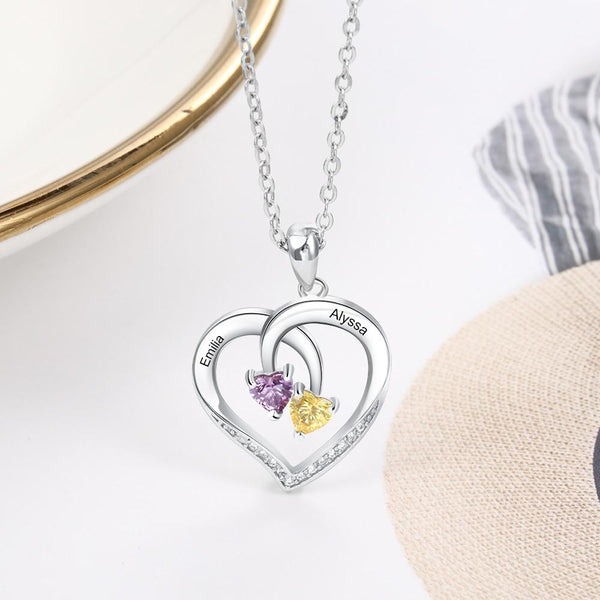 Personalized Heart 925 Sterling Silver Necklac