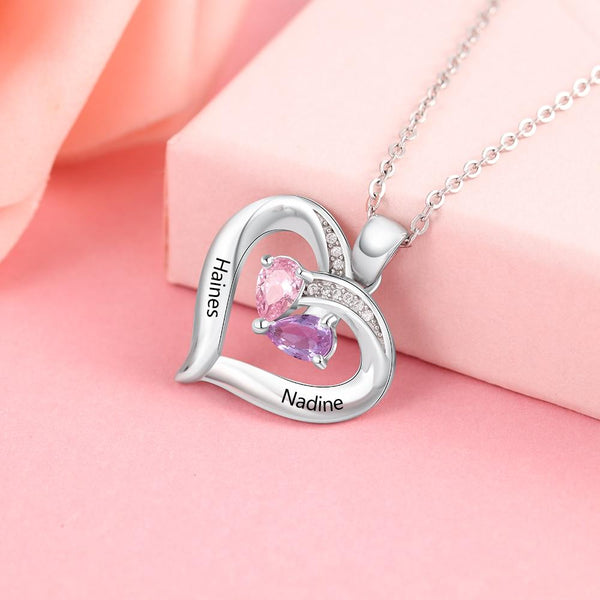 Personalized birthstone necklace for women