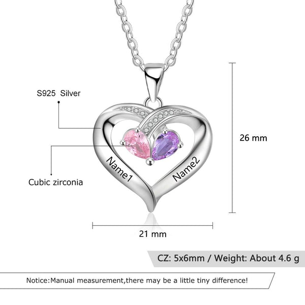Personalized heart necklace for women