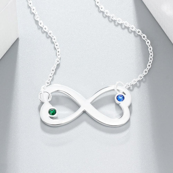 Personalized infinity hearts womens necklace