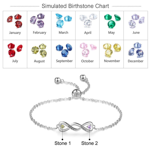 Personalized infinity womens bracelet