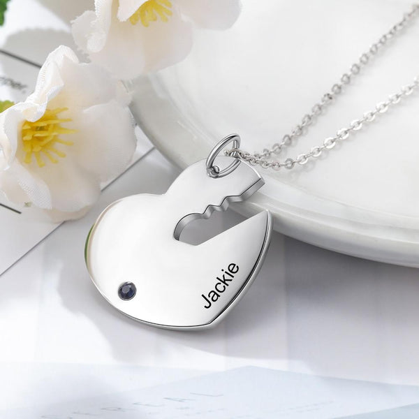 Personalized key couples necklace set