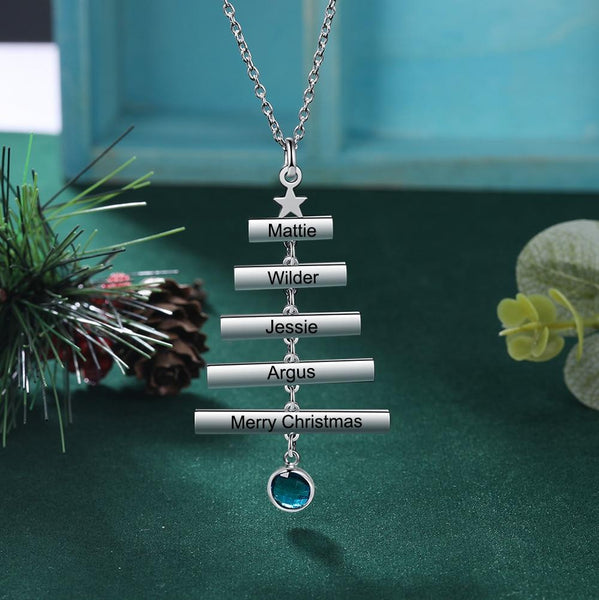 Christmas jewelry - Christmas tree personalized necklace