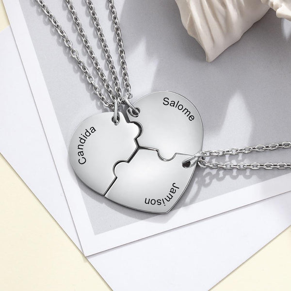 Personalized names three best friends necklaces