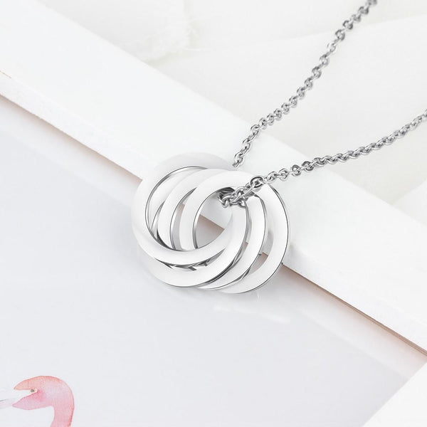 Personalized engraved silver womens necklace