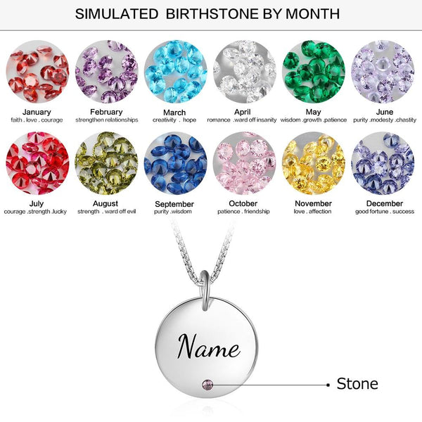 Personalized birthstone pendant necklace