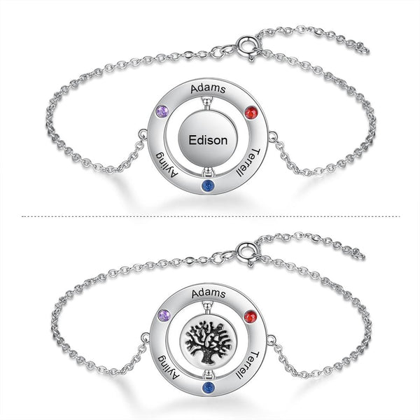 Personalized tree of life womens bracelet