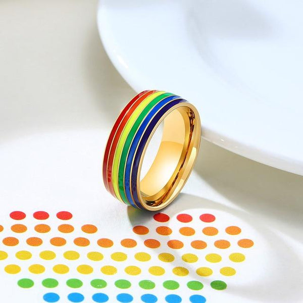 gay pride LGBTQ+ rainbow rings