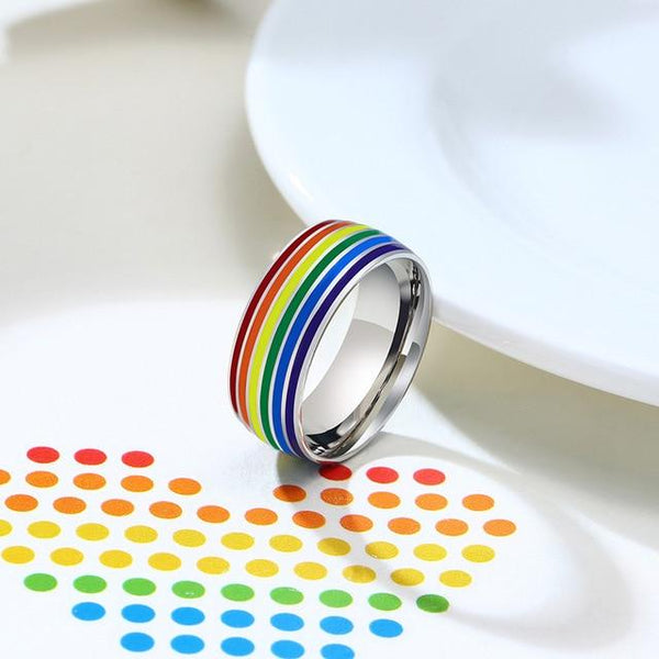 gay pride LGBTQ+ rainbow rings