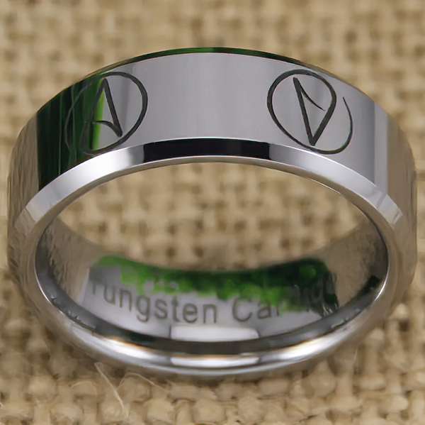 8mm Atheist Atheism Secularist Silver Tungsten Unisex Ring