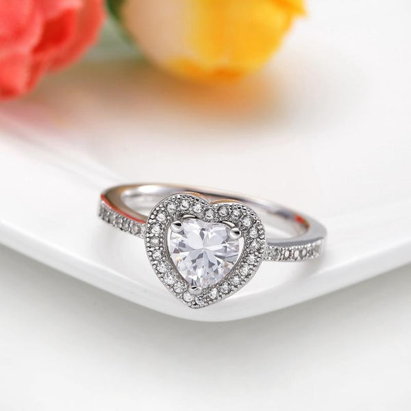 Promise rings for women - heart sterling silver ring