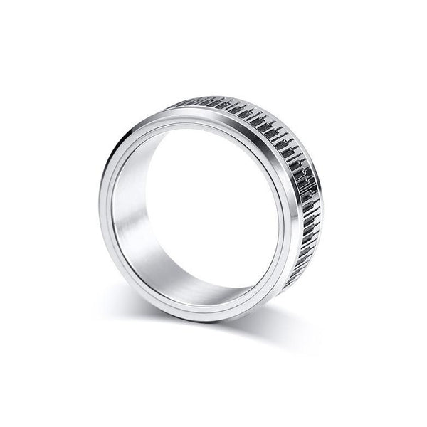 Piano keys musician spinner ring for men