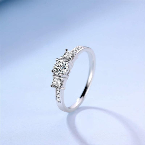 Promise ring for women - cubic zirconia silver ring for her
