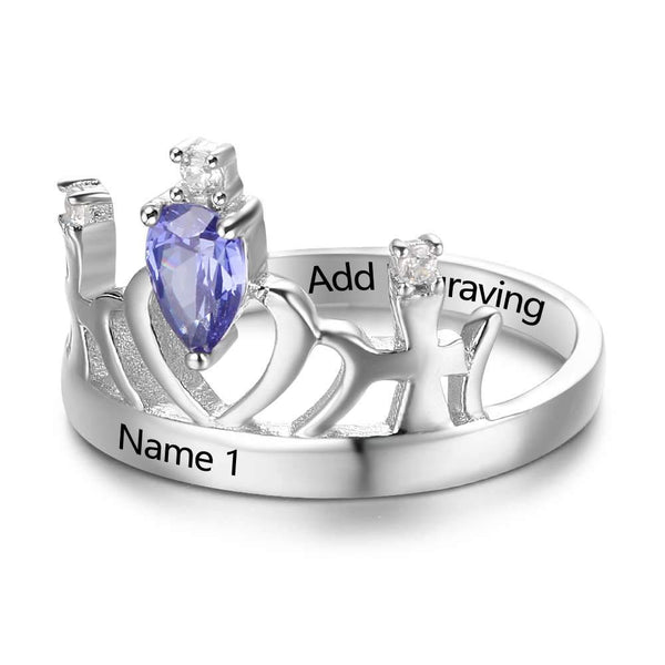 Princess Sterling Silver Womens Ring