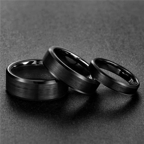 Ceramic rings - 4mm, 6mm or 8mm Black ceramic mens rings