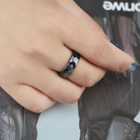 black ceramic rings for men and women