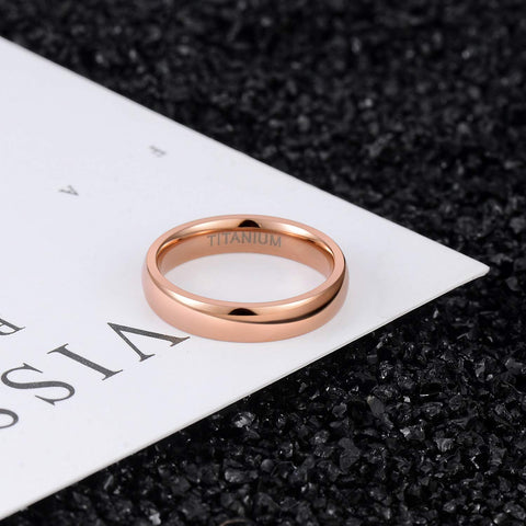 mens promise rings - 4mm simple rose gold titanium mens ring