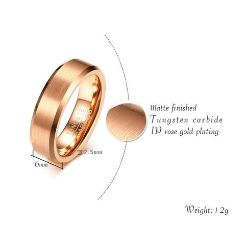 Mens promise rings - Rose Golden Color Brushed Unisex Rings