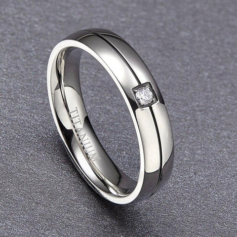 Promise rings for men - cubic zirconia silver Tungsten mens ring with custom engraving