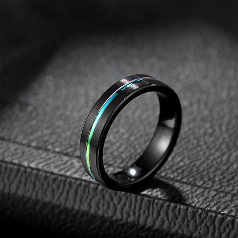 Mens wedding rings - Rainbow & black Tungsten mens ring