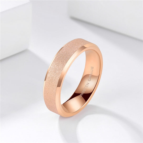 6mm Rose Gold Tungsten Unisex Rings