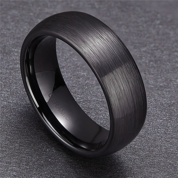 Black Ceramic Ring For Men