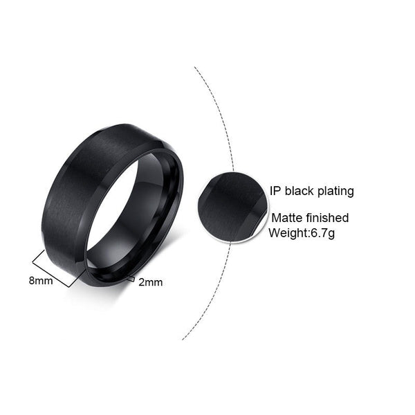 8mm Customized Engraved Text Unisex Titanium Rings