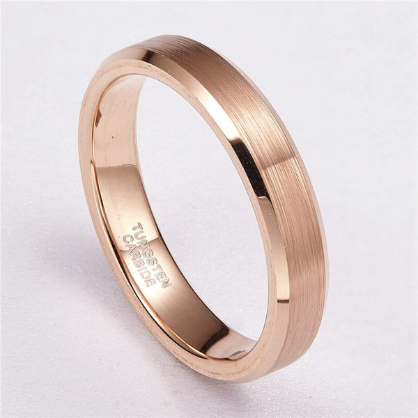 4mm Rose Gold Tungsten Womens Ring