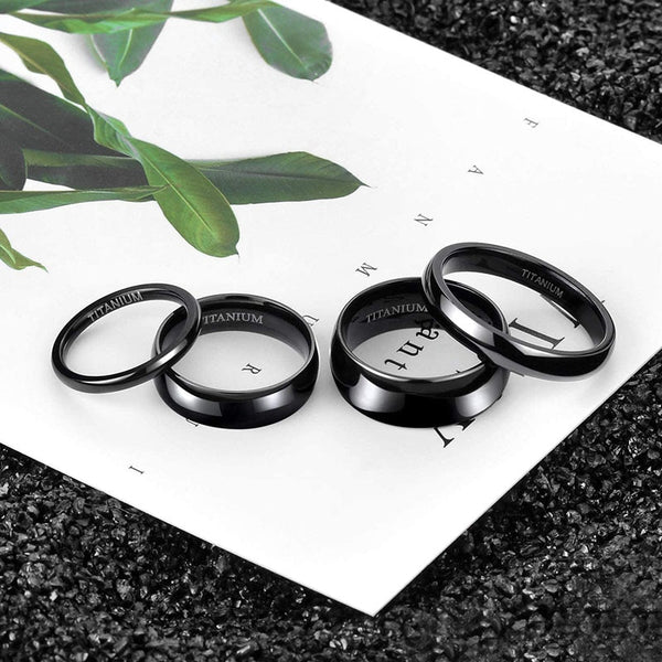 Smooth Polished Titanium Black Rings