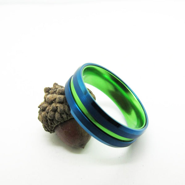 Blue & Green Tungsten Rings