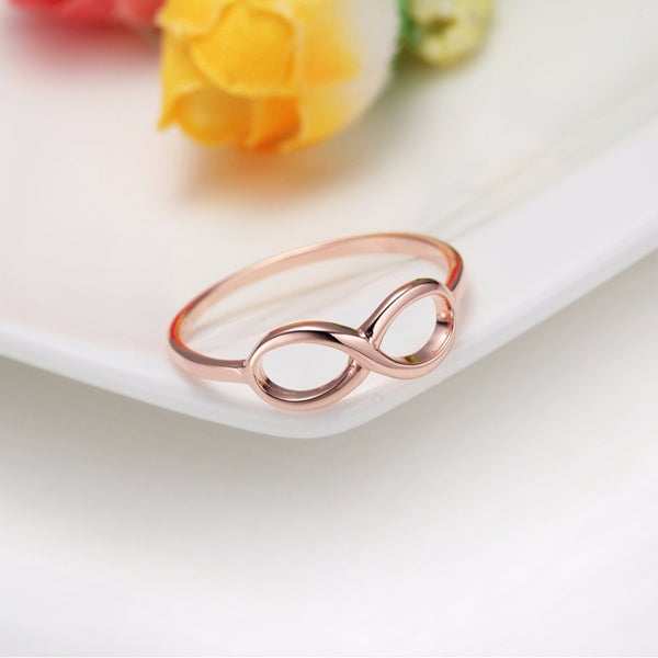 Simple Infinity Rose Gold Womens Rings