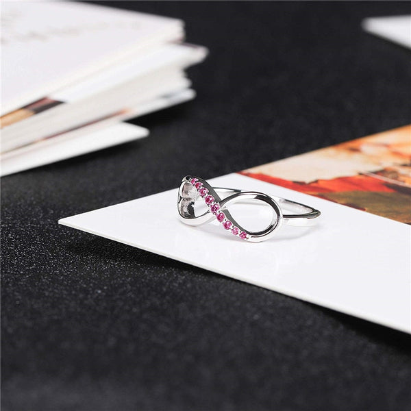 Infinity Womens Rings With Pink Cubic Zirconias