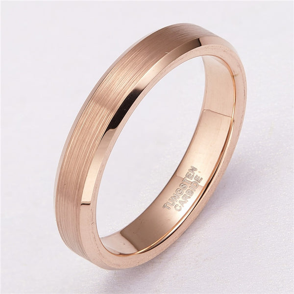 4mm Rose Gold Tungsten Womens Ring