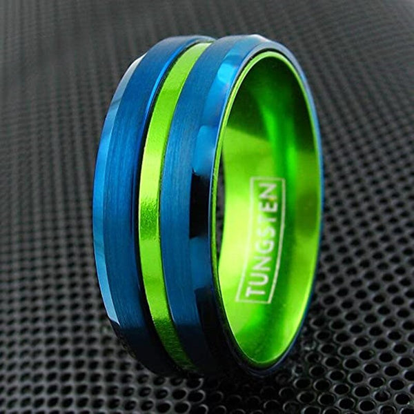 Blue & Green Tungsten Rings