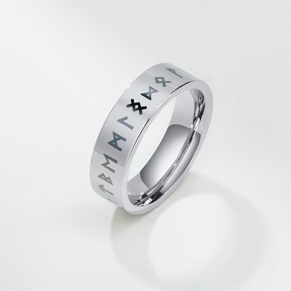 6mm Nordic Viking Runes Unisex Ring