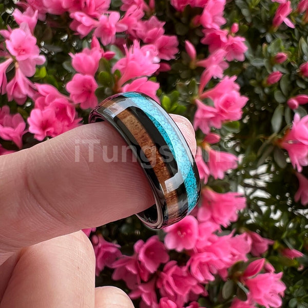 Turquoise & Hawaiian Koa Wood Ring