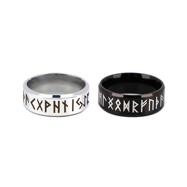 Viking Amulet Norse Runes Black Ring