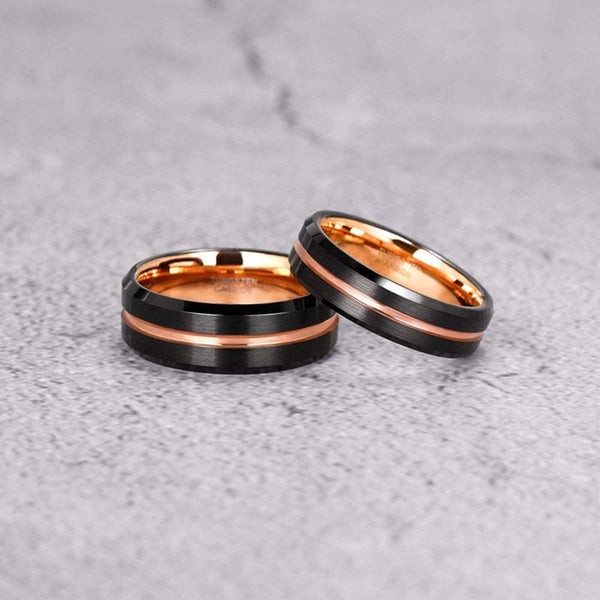 rose gold tungsten ring for men