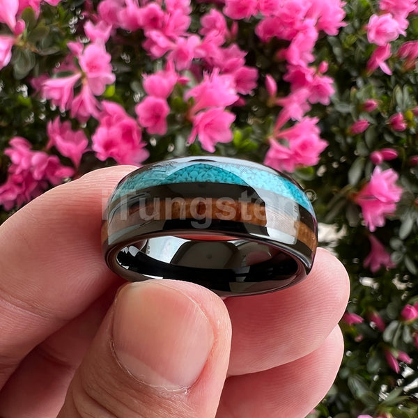 Turquoise & Hawaiian Koa Wood Ring