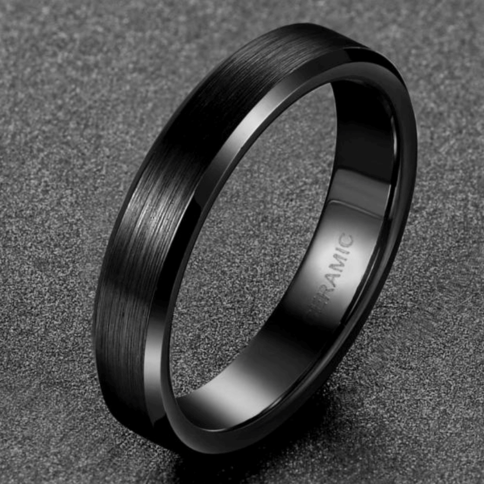 silver ring with pure black aqike - Other Fashion - 1082270955