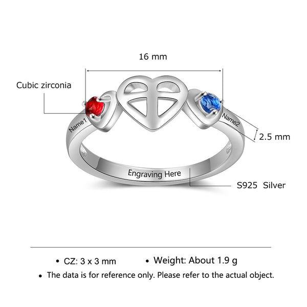 Celtic Cross Love Heart Sterling Silver Womens Ring