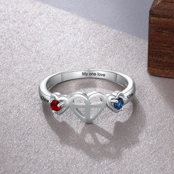 Celtic Cross Love Heart Sterling Silver Womens Ring