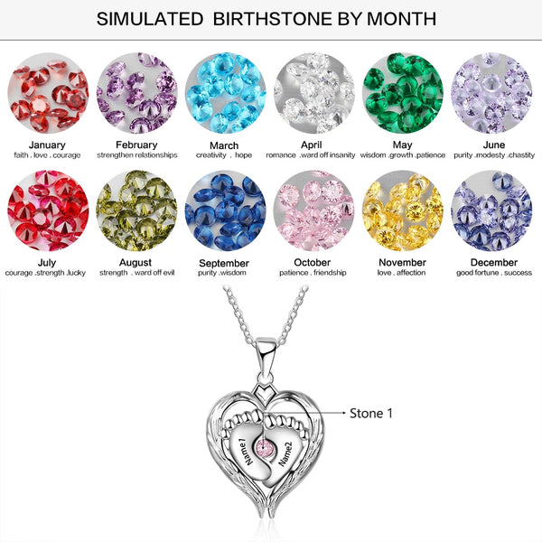 Childrens name and birthstones Mothers necklace