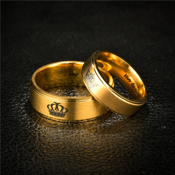 Her King & His Queen Gold Couples Rings