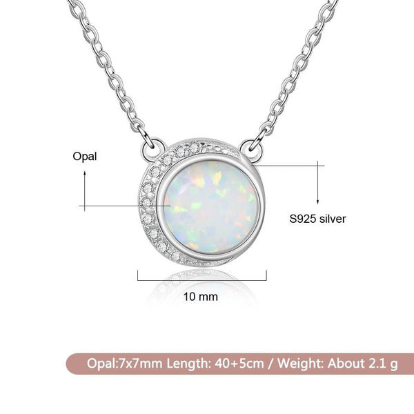 Opal 925 Sterling Silver Womens Necklace