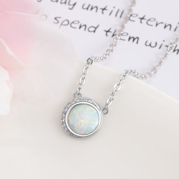 Opal 925 Sterling Silver Womens Necklace