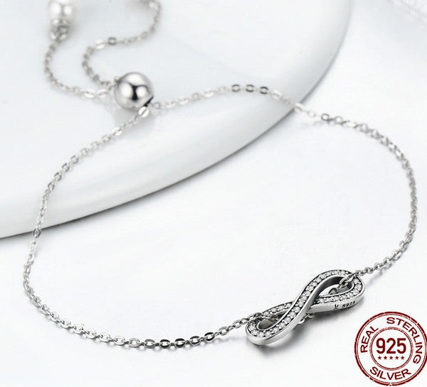 Infinity Love Sterling Silver Bracelet gift for women