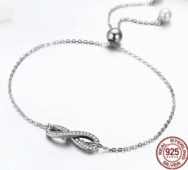 Infinity Love Sterling Silver Bracelet gift for women
