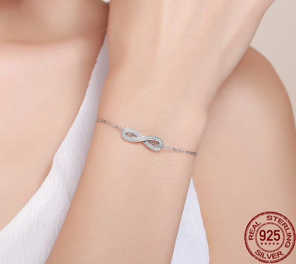 Infinity Love Sterling Silver Bracelet gift for women